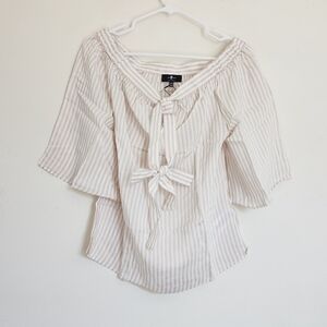7 For All Mankind Off the Shoulder Striped Blouse size XS